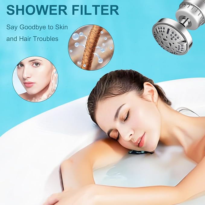 Replacement Shower Head Filter Cartridge Compatible with ‎Organic Jaguar Showerhead,Multi Stage Shower Filtration Systems for Hard Water Reduces Chlorine,Fluoride and Harmful Substance 2 Pcs
