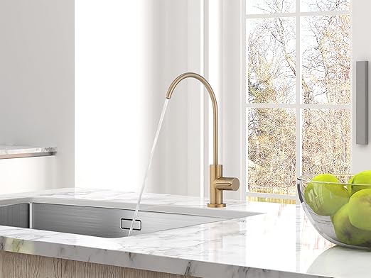 AguaStella AS09CPB Champagne Bronze Stainless Steel Kitchen Water Filter Faucet RO Faucet for Most Reverse Osmosis Units or Water Filtration System in Non-Air Gap