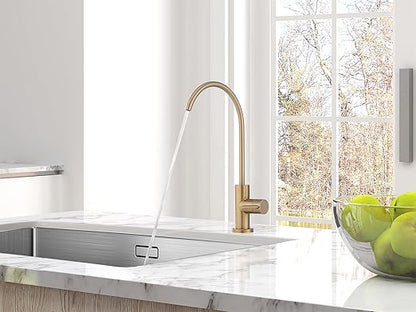 AguaStella AS09CPB Champagne Bronze Stainless Steel Kitchen Water Filter Faucet RO Faucet for Most Reverse Osmosis Units or Water Filtration System in Non-Air Gap