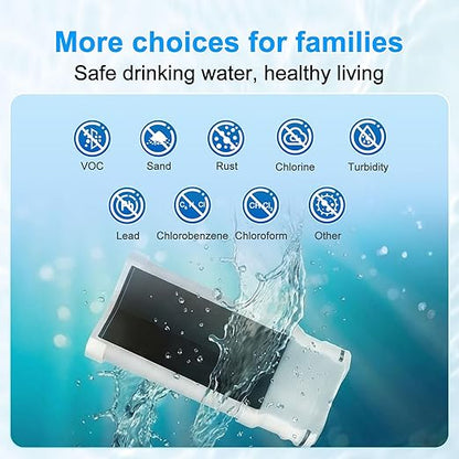 Vortopt Faucet Water Filter,360° Rotary Kitchen Faucet Filter with Carbon Block Filter,350 Gallon NSF Certified Agua Purifier,Can Reduce 99% Chlorine,Improve Taste,Drinking Water Filter,T10-Silvery.