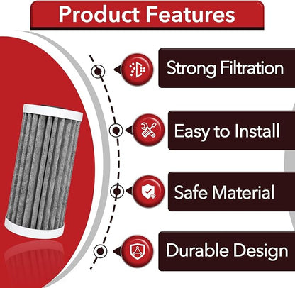 4 Pcs 4.5"x10" 5 Micron Carbon Block Water Filter Replacement Cartridge | Compatible with AO Smith WH-PREL-RCP Whole House Systems, Reduces Sediment & Chlorine