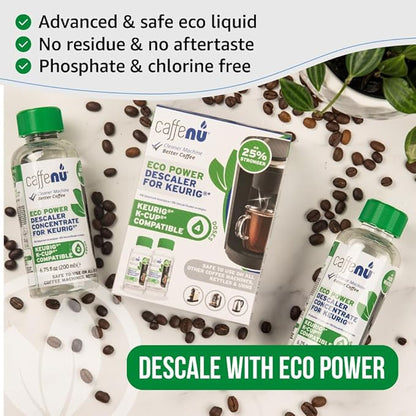 Keurig Compatible Descaling Solution. 2 Bottles of Descaler Solution. Descaling Kit Removes Limescale For Hotter Coffee. 4 Uses Descaler For Keurig Coffee Makers.