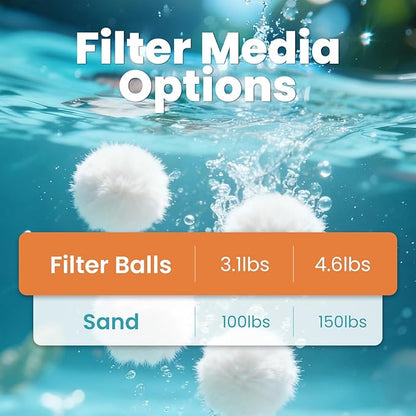 6.2 lbs Pool Filter Balls for Sand Filters, Reusable White Filter Media Balls for All Sand Filter Systems, Efficient & Lightweight Pool Sand Filter Balls, Replaces 200 lbs Pool Filter Sand