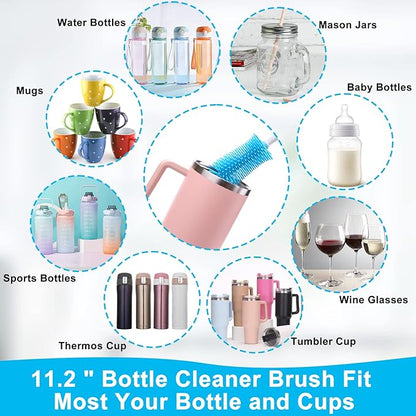 XANGNIER 3 Pack Water Bottle Cleaner Brush Kit-Cleaning Set for Sports Water Bottle, Baby Bottles, Tumbler Cup Bottle Cleaner Brush