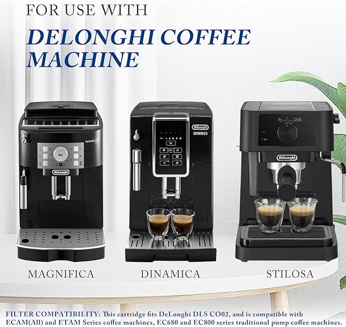 Anmumu Delonghi* Compatible Cleaning&Descaling Kit - 1 Bottle 200ML Descaling Solution with 2 Pack Coffee Filter Replacements DLSC002,Fits ECAM,Esam,ETAM Coffee Machines