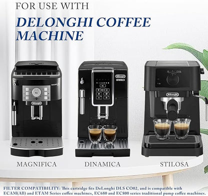 Anmumu Delonghi* Compatible Cleaning&Descaling Kit - 1 Bottle 200ML Descaling Solution with 2 Pack Coffee Filter Replacements DLSC002,Fits ECAM,Esam,ETAM Coffee Machines