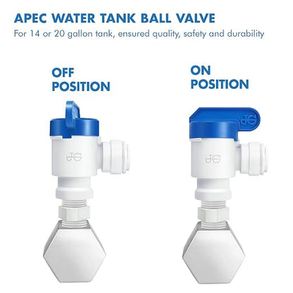 TANK-14 14 Gallon Pre-pressurized Reverse Osmosis Water Storage Tank & APEC Tank Ball Valve with 3/4 inch NPTF and 3/8” Output (TBVAL34-38 for Upgraded System)
