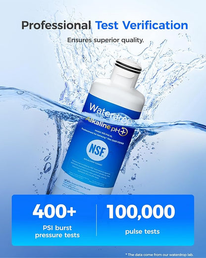 Waterdrop Alkaline DA97-17376B Refrigerator Water Filter, Enhances pH, Replacement for Samsung® HAF-QIN/EXP, DA97-08006C, RF28R7201SR, RF28R7351SG, WD-F45-AL, 3 Filters