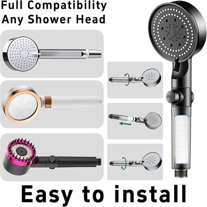 12Pcs 3” Shower Head Filter Cartridge, PP Cotton Replacement Filters for High Pressure Handheld Turbo Fan, Vortex Hydro Jet Shower Head, Improves Water Quality, Easy Install