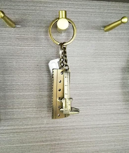 Mini Keychain, 6-Pack Zinc Alloy Pocket-Sized Measuring Tool with 3D Movable Key Chain Precision Miniature Pocket Vernier Caliper Keyring