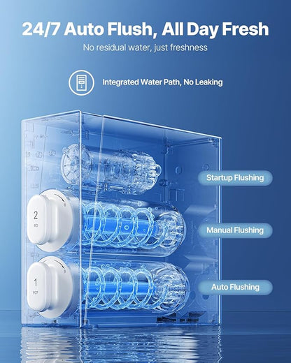 VEVOR Reverse Osmosis System, 800 GPD 8-stage Tankless Reverse Osmosis Water Filter, Under Sink Water Filtration System with Smart Display Faucet, 2:1 Pure to Drain Ratio