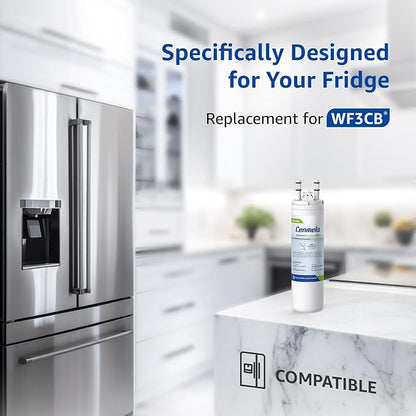 WF3CB Replacement Water Filter, 4 Pack | Compatible with Frigidaire WF3CB, Pure Source 3, 706465, 242069601, 242086201, 242017800, WF425, Height 9 inches