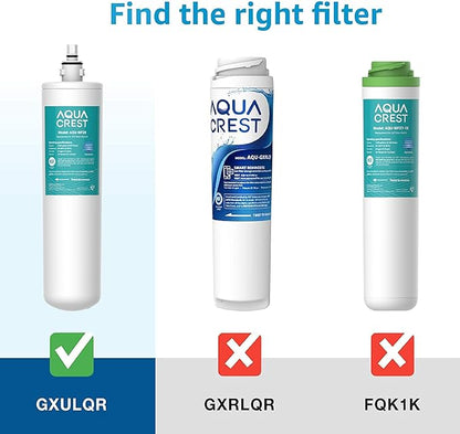 AQUA CREST FQK1R, GXULQR Under Sink Water Filter, Replacement for GE FQK1R, GXULQR, Compatible with GE GXK140TNN and GXULQK systems, NSF/ANSI 42 372, 2K Gallons, Reduces Lead, Chlorine