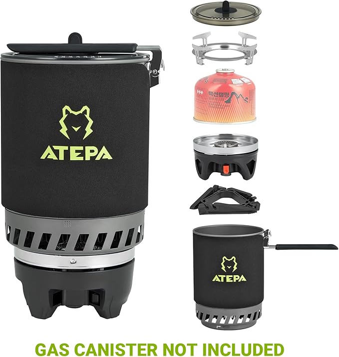 ATEPA Backpacking Stove Camping Cooking Gear for Outdoor Hiking Hunting Fishing