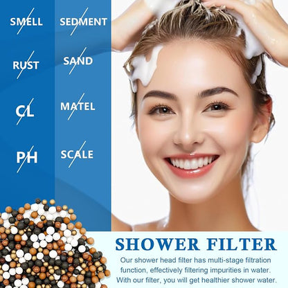 Water Filter Compatible with SR SUN RISE Handheld Shower Head | 4-Pack for Hard Water Remove Chlorine and Harmful Substances by Khotilong.