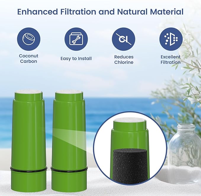RCSF-7 Shower Filter Replacement Cartridge Compatible with WaterChef SF-7C Premium Shower Filter System for 10,000 Gal. 2 Pack