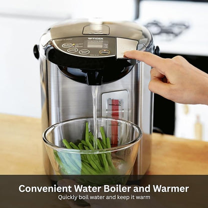Tiger PDU-A50U-K Electric Water Boiler and Warmer, Stainless Black, 5.0-Liter