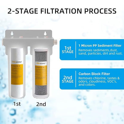 10" RV Filter Replacement Kit, Reduces Chlorine & Odor, for RV Boat Camping | Compatible with 10" Housing, Suitable for Built-in RV Water Filtration System, RV, Boat, Camping Water Filtration