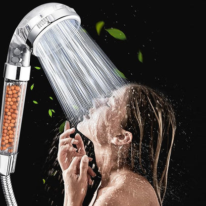 Nosame® Shower Head with Hose, Filter Filtration High Pressure Water Saving 3 Mode Function Spray Handheld Showerheads for Dry Skin & Hair
