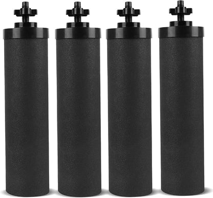 Water Filter Replacement for Black Carbon Block Filters System,Pack of 4 | Compatible with Travel,Big,Royal,Imperial Gravity Countertop Purification Elements, Removes Chlorine,Capacity 6,000 Gallons