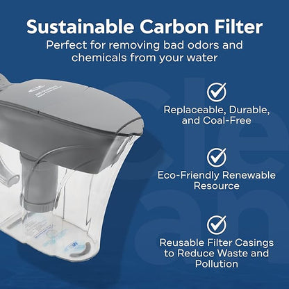 AMI Water Pitcher with Filter for Tap Water, Filtered Water Dispenser