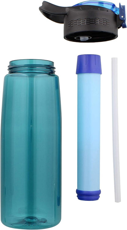SDS Water Filter Bottle - Filtering Water Bottle Filter Travel Accessory for Safe Drinking Camping Water Purifier