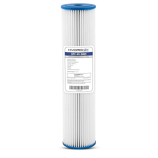 Hydronix SPC-45-2005 Pleated Water Filter Whole House Commercial Industrial Washable and Reusable, 4.5" x 20" - 5 micron