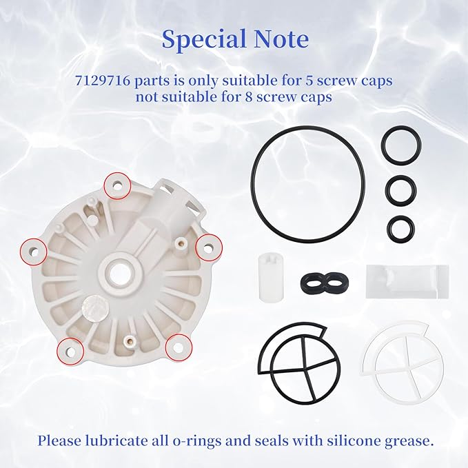 7129716 Water Softener Seal Kit for Whirlpool, GE, Kenmore, Morton - Replace 7092163, 7134224, WS35X10005