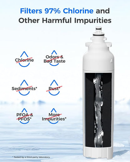 Waterdrop ADQ73613401 Water Filter, Replacement for LG® LT800P®,4 Pack | Replacement for LG® LT800P®, ADQ73613408, ADQ75795104, ADQ73613402,9490, 46-9490, LSXS26326S, LMXC23746S