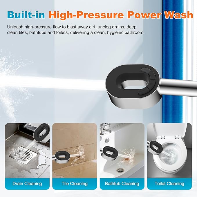 Hibbent Filtered Showerhead with handheld, High Pressure 5 Sprays Handheld Shower Head with Brass Holder& 71" Metal Hose, Water Softener for Hard Water-Remove Chlorine, Reduces Dry Itchy Skin, Chrome