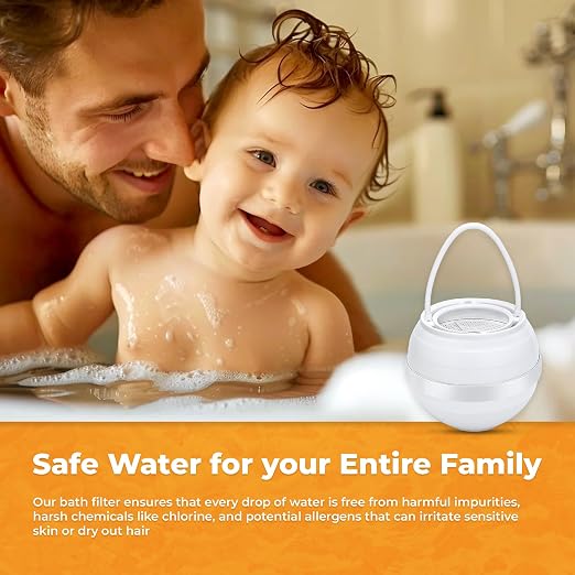 Bath Filter for Tub - 8 Stage BPA-Free Bath Water Filter – Premium Hard Water Filter for Tub & Faucet - Advanced Chlorine, Hard Water & Impurity Removal for Healthier Skin & Hair