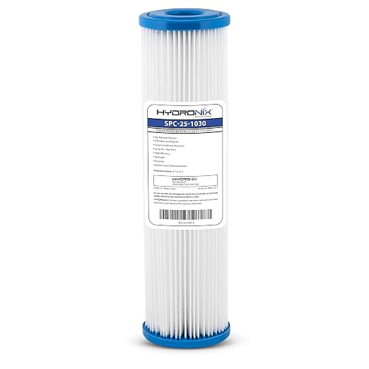 Hydronix SPC-25-1030 Universal Whole House Sediment Pleated Water Filter, Washable and Reusable, 2.5" x 10" - 30 Micron