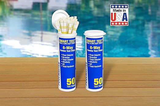 Poolmaster Smart Test 6-Way Swimming Pool and Spa Water Chemistry Test Strips, Made in The USA, 2 Pack,Blue