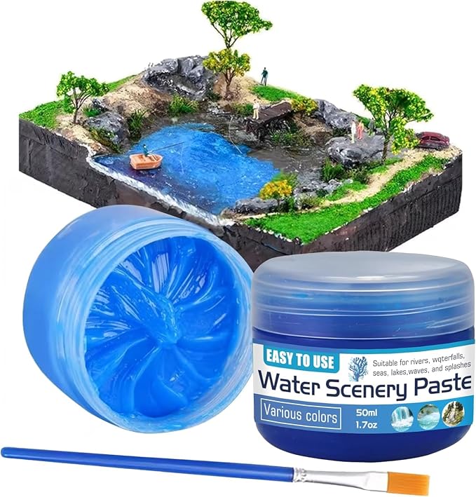 50ml Water Scenery Paster, Paint Mediums & Additives, Water Effect Paste, Suitable For Rivers, Oceans, Lakes, Static Scenes - Model For Aquariums (Dark Blue)