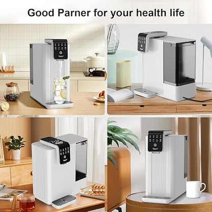 Reverse Osmosis Water Filter Countertop : 6-Stage Reverse Osmosis System with UV TDS Monitor 3:1 Pure to Drain Darlingcare Water Purifier for Kitchen Office Home (Ivory White)