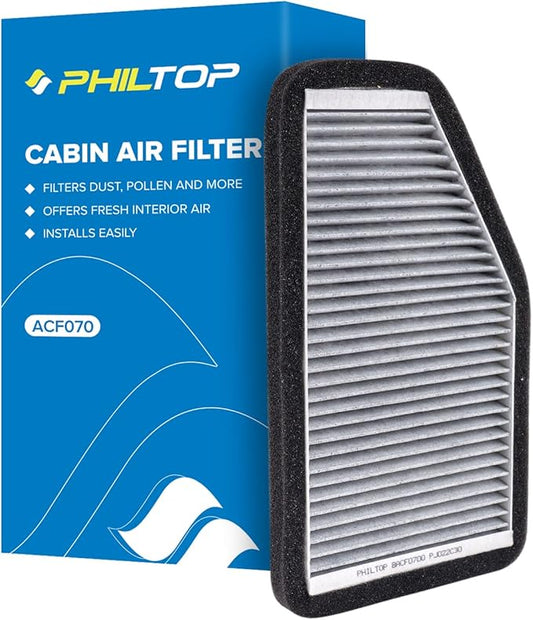 PHILTOP HEPA Cabin Air Filter w/Activated Carbon, Compatible with CF10548 Ford Escape 2007-2012, Mercury Mariner 2007-2011, Mazda Tribute 2008-2011, Carbon Filter Up Dust Pollen Odor