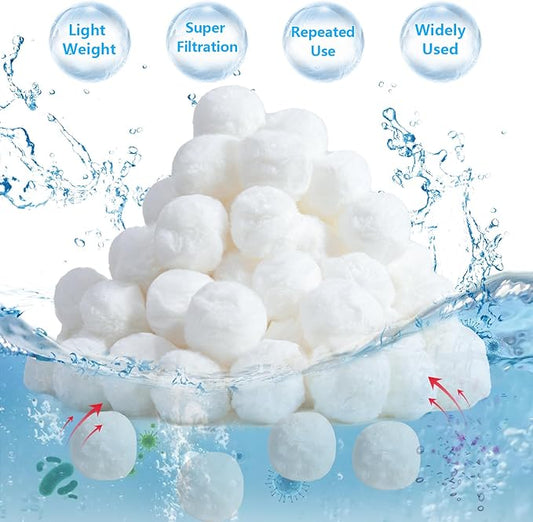 3.09 lb Pool Filter Balls Eco-Friendly Replacement for Sand Filter Sands Reusable Filter Balls for Sand Filter Pumps, Equivalent to 100 lb Silica Sand for Pool Filter
