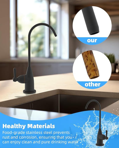 Hibbent Drinking Water Faucet for Bar and Kitchen Sink, Stainless Steel Reverse Osmosis RO Faucet for Under-Sink Filtration System, Oil-Rubbed Bronze Finish