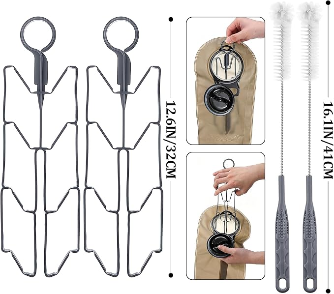 Patelai 8 in 1 Hydration Bladder Cleaning Kit Includes 3 Different Brushes and Drying Collapsible Bladder Frame, Water Reservoir Backpack Cleaning Kit