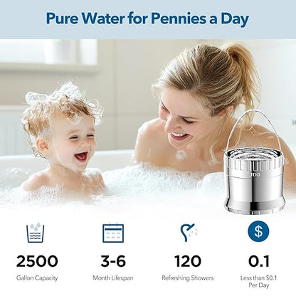 Bath Filter for Tub 2500 Gallon Bathtub Water Filter, Upgraded Large Opening Design (15L/Min) Universal Fit for Bathtub Faucet, Hard Water Softener Removes Chlorine Sensitive Skin Dry Hair Friendly