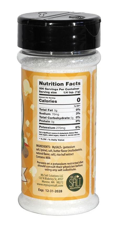 My SUPER SALT Butter - Functional Butter-Flavored Salt Alternative - 85% Less Sodium - Comfort Food Flavor with Smart Nutrition - 7 oz