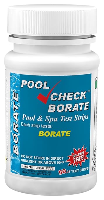 Pool Check Borate Test Strips for Pools & Spas – 50 Count | Made in USA | Professional-Grade Accuracy Used by Pool Pros
