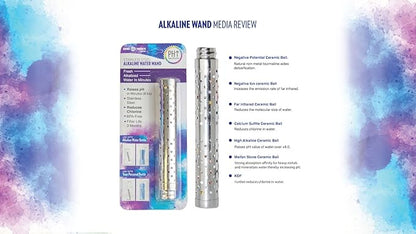New Wave Enviro Alkaline Water Bottle with Stainless Steel Wand, 22oz. Capacity, BPA Free Bottle, Blue