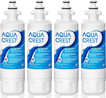 AQUA CREST 469690 ADQ36006101 Refrigerator Water Filter, Replacement for LG® LT700P®, Kenmore® 9690, 46-9690, ADQ36006102, LFXS30766S, HDX FML-3, RFC1200A, PL-500, 4 Pack