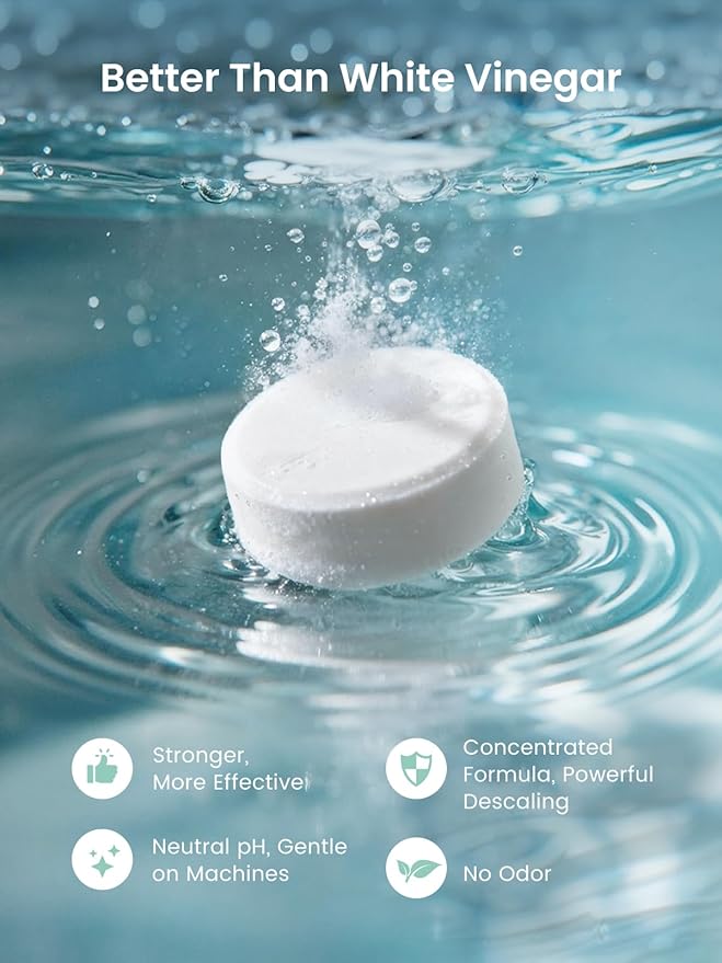 GROWNSY Descaling Tablets for Bottle Warmer & Sterilizer, Daily Essential Descaler, Cleaner for Baby Food Makers, Deep Limescale & Odor Removal, Performance Care, 40 Count for Regular