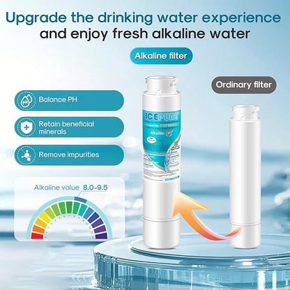 ICEPURE Alkaline RWF5800A-AL Refrigerator Water Filter Replacement for Frigidaire EPTWFU01, EWF02, Pure Source Ultra II, PureSource Ultra 2, GP006, BO022, MR022, SCWFTCTO, 4562222, Enhances PH, 3Pack