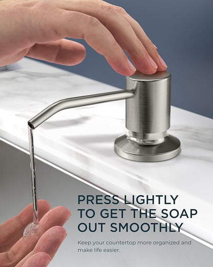 FORIOUS Touchless Kitchen Faucet with Soap Dispenser, Brushed Nickel, Hands-Free, Smart Motion Sensor Contemporary Bar Sink Faucet with Pull Down Sprayer for Farmhouse RV Camper