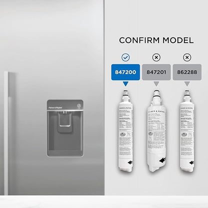 Fisher & Paykel 847200 Refrigerator Water Filter | Certified to Remove Chemicals and Contaminants from Water | Waters Filter Improves Water-Quality and Taste - Pack of 1