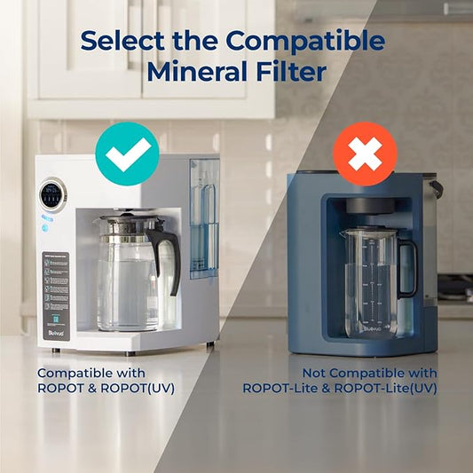 Bluevua Remineralization Filter for RO100ROPOT, Alkaline Water Pitcher Filters for Better Taste and Smell. Remineralize and Increase pH for Pure Drinking Water