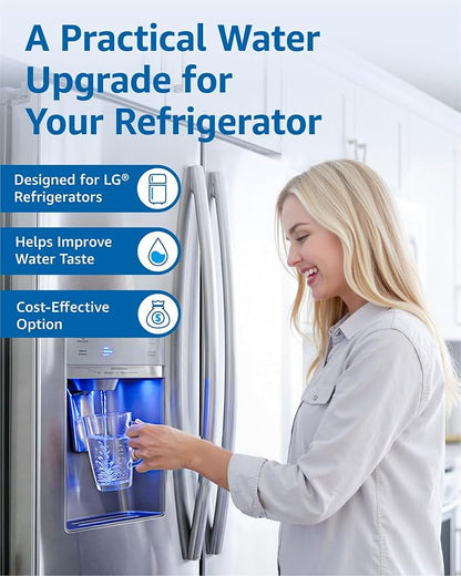 Filterlogic 5231JA2002A Refrigerator Water Filter, Replacement for LG® LT500P®, GEN11042FR-08, ADQ72910911, ADQ72910901, Kenmore 9890, 46-9890, LFX25974ST, LMX25964ST, LSC27925ST, 3 Pack